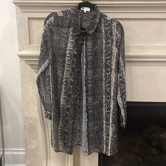 Semi sheer snake print button down blouse. Size medium. Never worn. Size medium - Picture 1 of 5